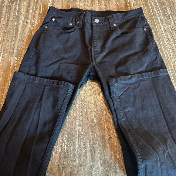 Men’s Levi’s 527 Slim Bootcut Denim Jeans Wide Leg Flare Black, 32W x 29L - Picture 1 of 12